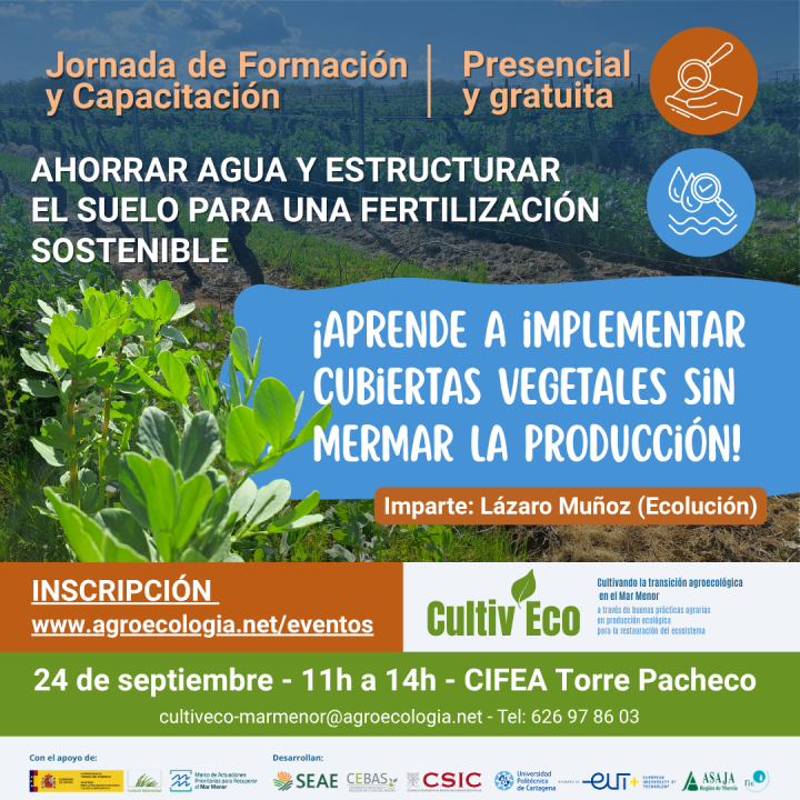  Jornada de formación y capacitación: “Aprende a implementar cubiertas vegetales sin mermar la producción: ahorrar agua y estructurar el suelo para una fertilización sostenible” (Fecha: 24.09.2025)
